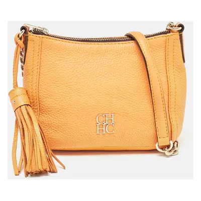 CH Carolina Herrera Yellow Leather Tassel Chain Crossbody Bag