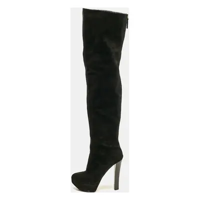 Giuseppe Zanotti Black Suede Over The Knee Boots Size