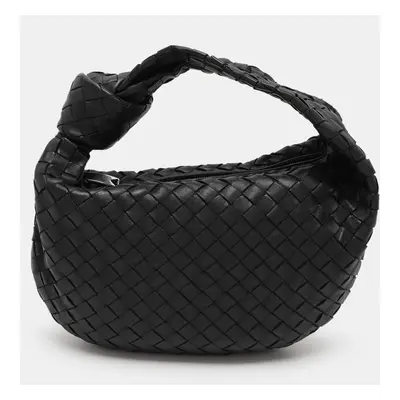 Bottega Veneta Black Intrecciato Leather Teen Jodie Hobo