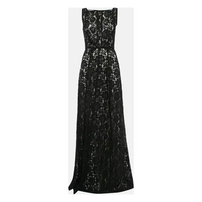 CH Carolina Herrera Black Lace Sleeveless Gown