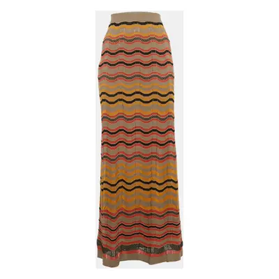 M Missoni Multicolor Patterned Knit Long Skirt