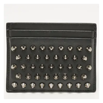 Christian Louboutin Black Leather Spike Kios Card Holder