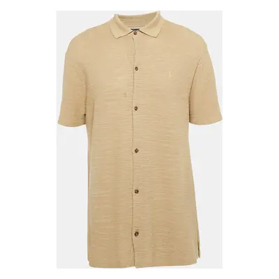 Polo Ralph Lauren Brown Textured Cotton Knit Short Sleeve Shirt