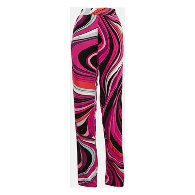 Emilio Pucci Pink/Multicolor Printed Velvet Jersey Pants