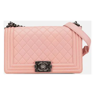 Chanel Pink Medium Lambskin Boy Flap