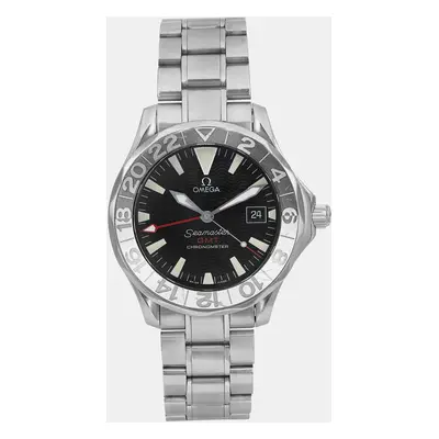 Omega Seamaster Gmt 50Th Anniversary Steel Black Dial Men Wristwatch