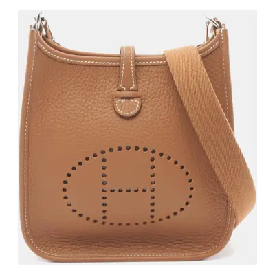 Hermes Brown Leather Evelyne TPM Crossbody Bag