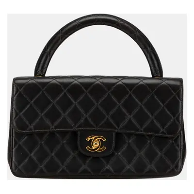 Chanel Black Medium Classic Lambskin Kelly Flap Bag