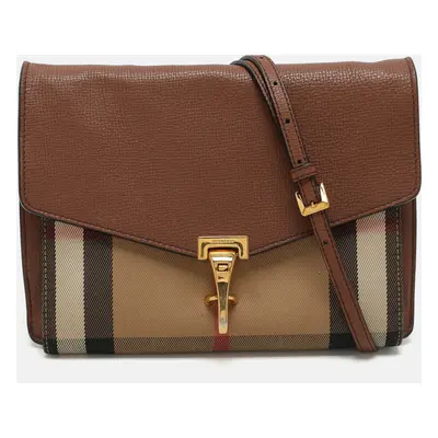 Burberry Brown Canvas and Leather Macken Crossbody Bag