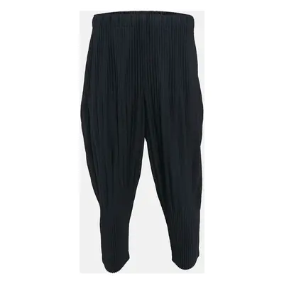 Issey Miyake Homme Plisse Navy Blue Knit Pleated Trousers