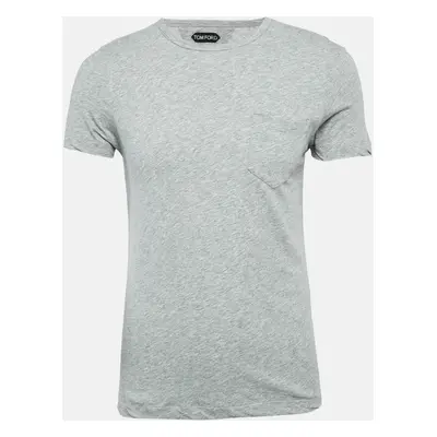 Tom Ford Light Grey Cotton Crew Neck T-Shirt