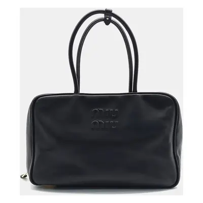 Miu Miu embossed logo bowling bag