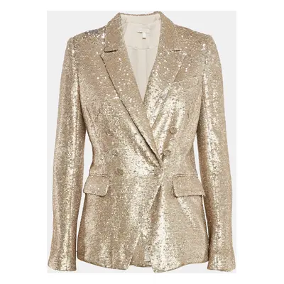 Jonathan Simkhai Gold Sequin Double Breasted Blazer