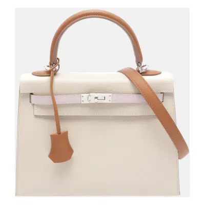 Hermes Beige Leather Kelly Handbag