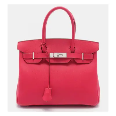 Hermes Pink Leather Birkin Tote Bag