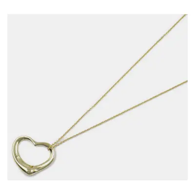 Tiffany & Co. 18K Yellow Gold Open Heart Pendant Necklace