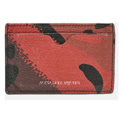 Alexander McQueen Red Camo Leather Dancing Skeleton Card Holder