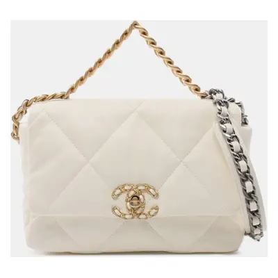 Chanel White Medium Lambskin Flap Bag