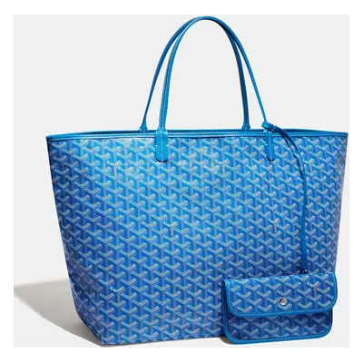 Goyard Sky Blue Goyardine Coated Canvas and Leather Saint Louis GM Tote