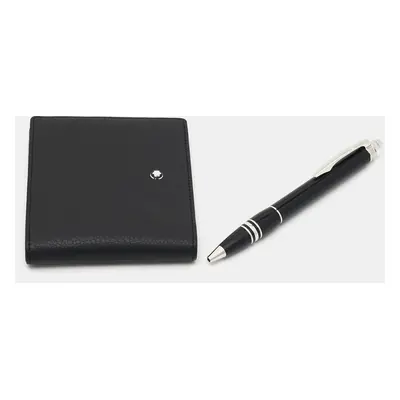 Montblanc Starwalker Resin Leather Silver Tone Pen Wallet Set