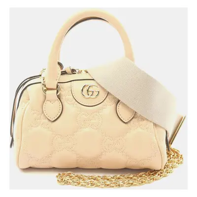 Gucci Beige Leather GG Matelasse Handbag