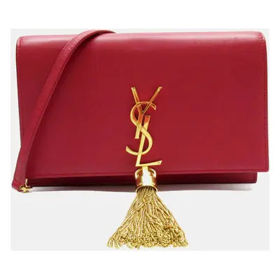 Saint Laurent Red Leather Chain Wallet Shoulder Bag