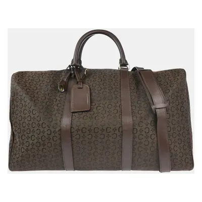 Celine Brown Macadam Shoulder Duffle Bag