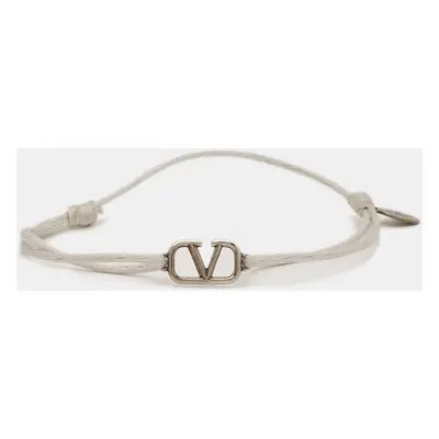 Valentino VLogo SIlver Tone Cord Bracelet