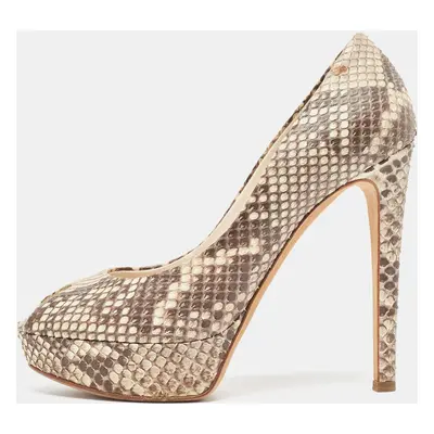 Dior Brown/Beige Python Miss Dior Pumps Size 40.5