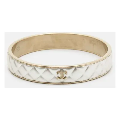 Chanel CC Composite Gold Tone Bangle Bracelet