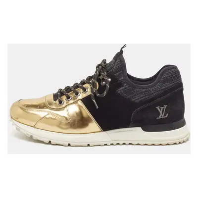 Louis Vuitton Black/Gold Suede And Leather Run Away Sneakers Size 41.5