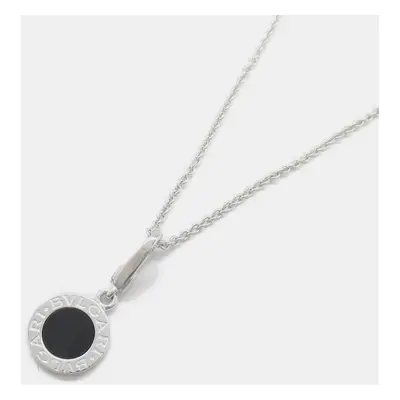 Bvlgari 18K White Gold Onyx Bvlgari Bvlgari Pendant Necklace