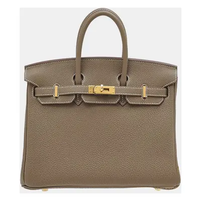 Hermes Etoupe Grey Togo Leather Birkin Bag