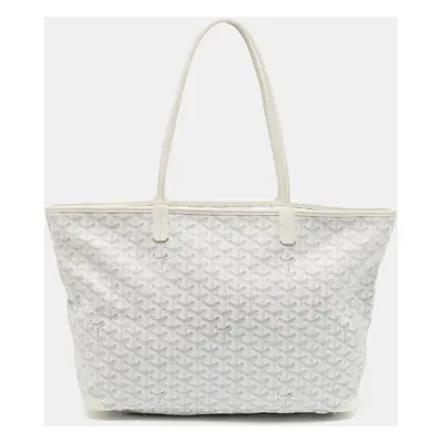 Goyard White Goyardine Coated Canvas and Leather Artois MM Tote