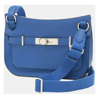 Hermes Blue Swift Leather Mini Jypsiere Shoulder Bag