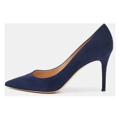 Gianvito Rossi Navy Blue Suede Gianvito Pumps Size