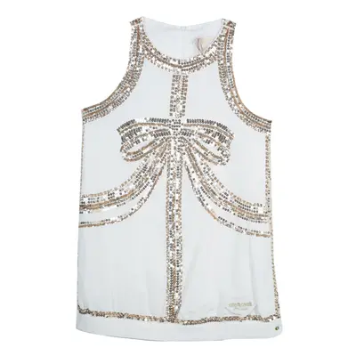 Roberto Cavalli Angels White Sequin Embellished Sleeveless Dress