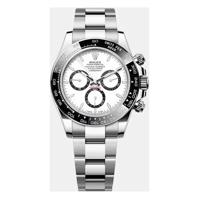 Rolex White Stainless Steel Daytona Men's Wristwatch mm