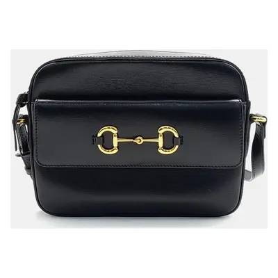 Gucci Black Leather Horsebit Small Crossbody Bag