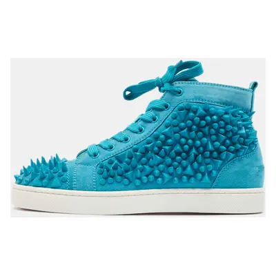 Christian Louboutin Blue Suede Pik Pik Louis High Top Sneakers Size