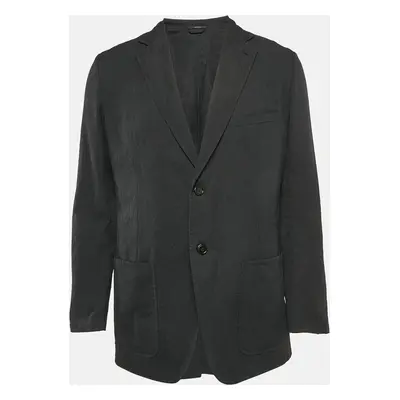 Hermès Black Cotton Jacquard Single Breasted Blazer