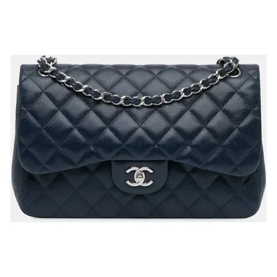 Chanel Black Jumbo Classic Caviar Double Flap