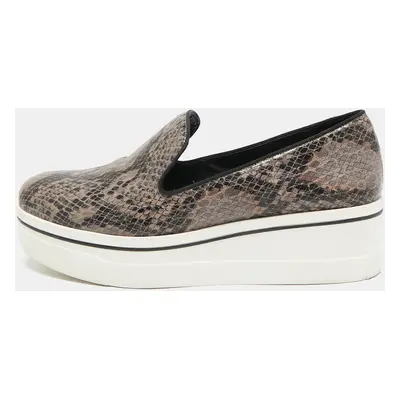 Stella McCartney Brown Faux Python Leather Binx Sneakers Size