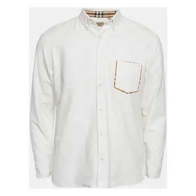 Burberry White Cotton Button Down Shirt