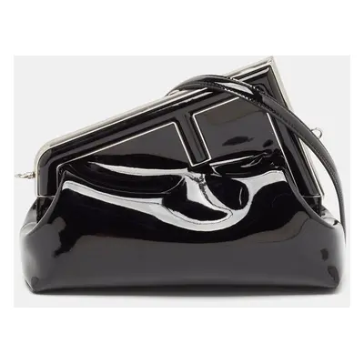 Fendi Black Patent Leather Midi First Bag