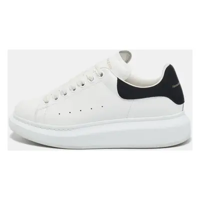 Alexander McQueen Black/White Leather and Suede Oversized Lace Up Sneakers Size