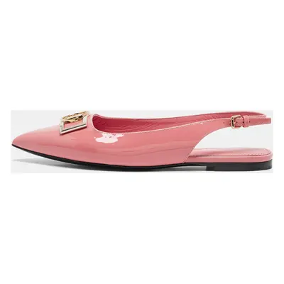 Louis Vuitton Pink Patent Leather Insider Slingback Flats Size 37.5