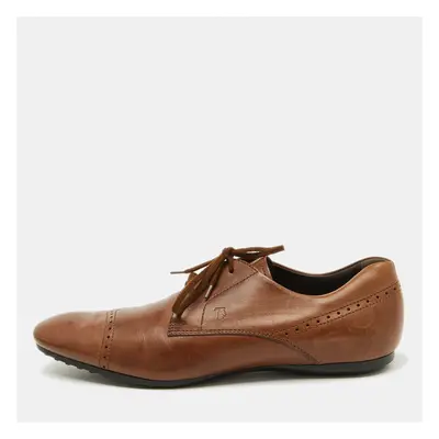 Tod's Brown Leather Lace Up Derby Size