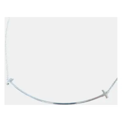 Tiffany & Co. Sterling Silver T Smile Pendant Necklace