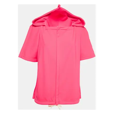 Comme des Garcons Pink Jersey Zip-Up Hooded Jacket